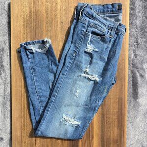 Flying Monkey Women’s Distressed Mid-Rise Skinny Jeans – Size 26